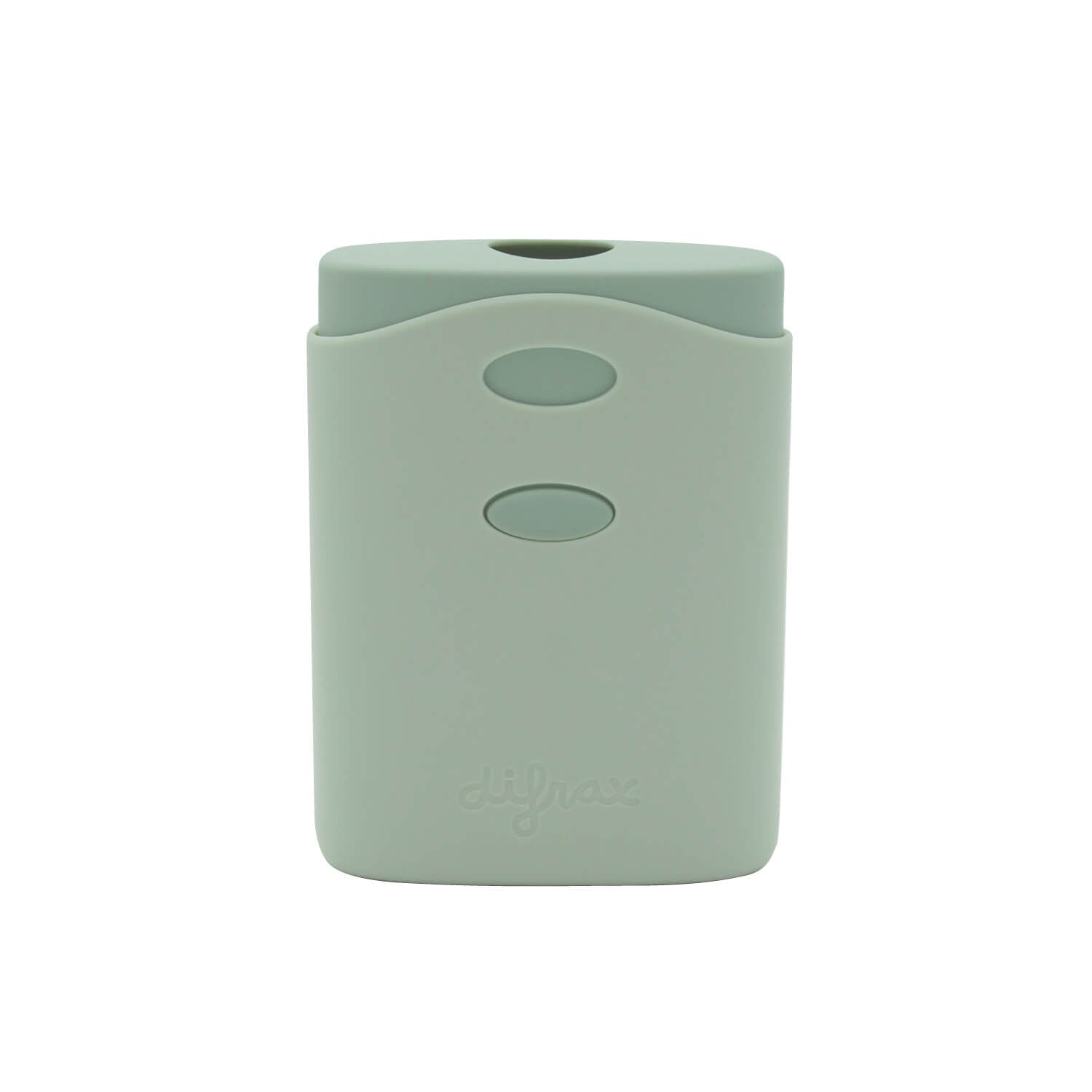 Difrax Pouchholder in mintgroen met ergonomische gripvlakken, verstelbaar systeem voor verschillende knijpzakformaten