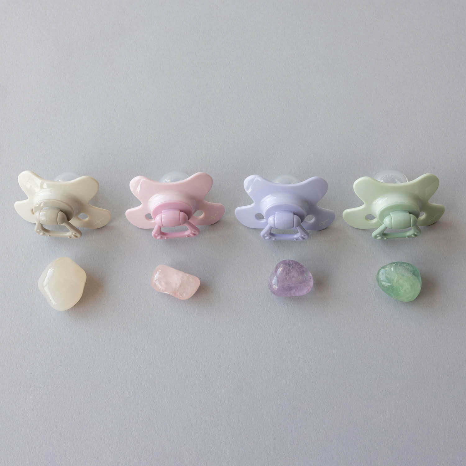 Sucette Dental 18+ mois GEMS - Green|Grey|Pink|Lilac - 4 pièces