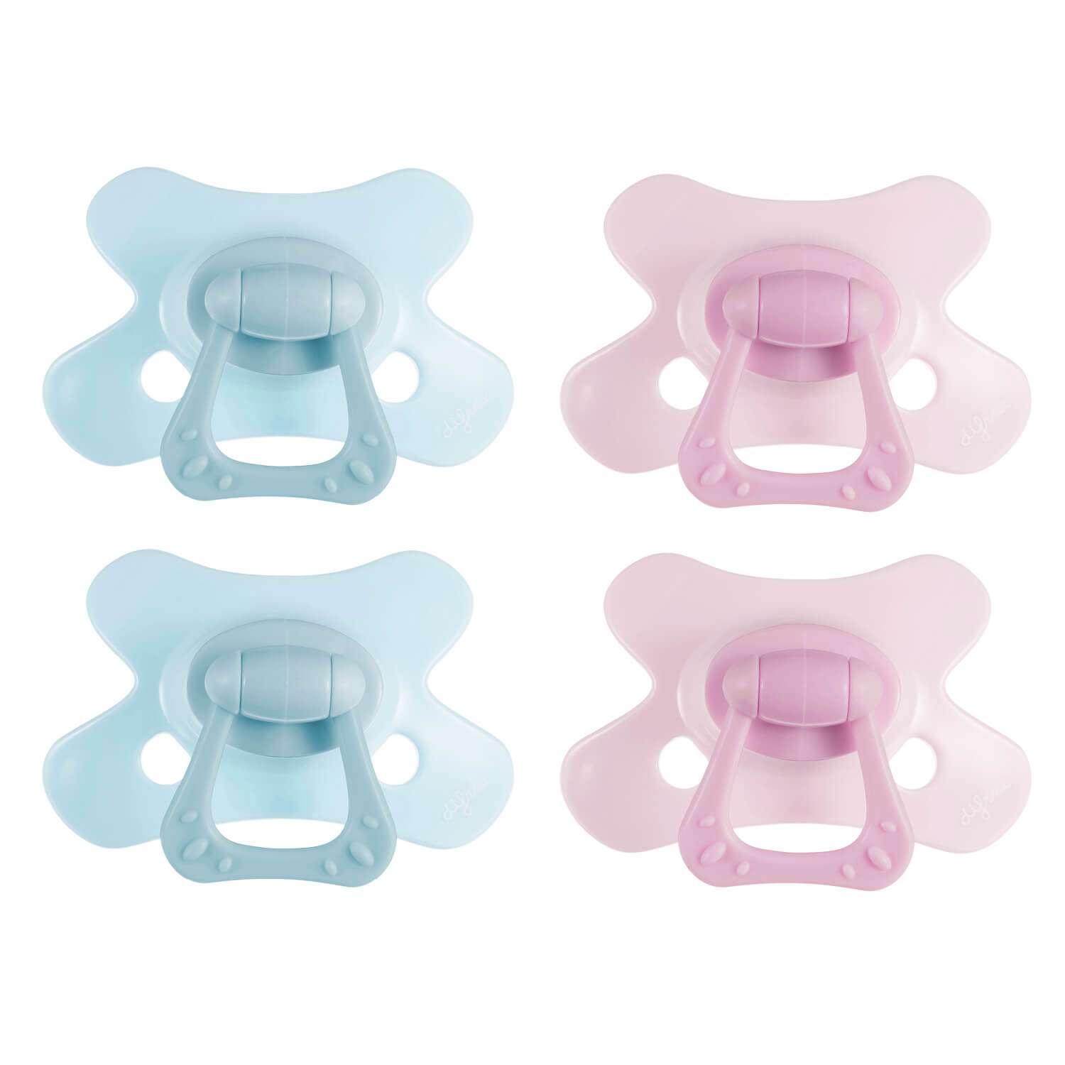 Sucette Dental 12+ mois - GEMS - Blue Topaz | Rose Quartz - 4 pièces