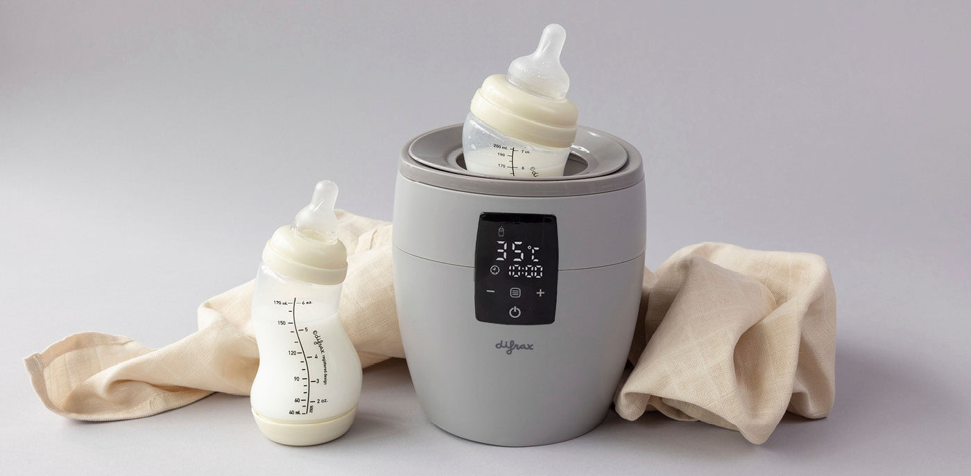 Flessenwarmer met babyfles