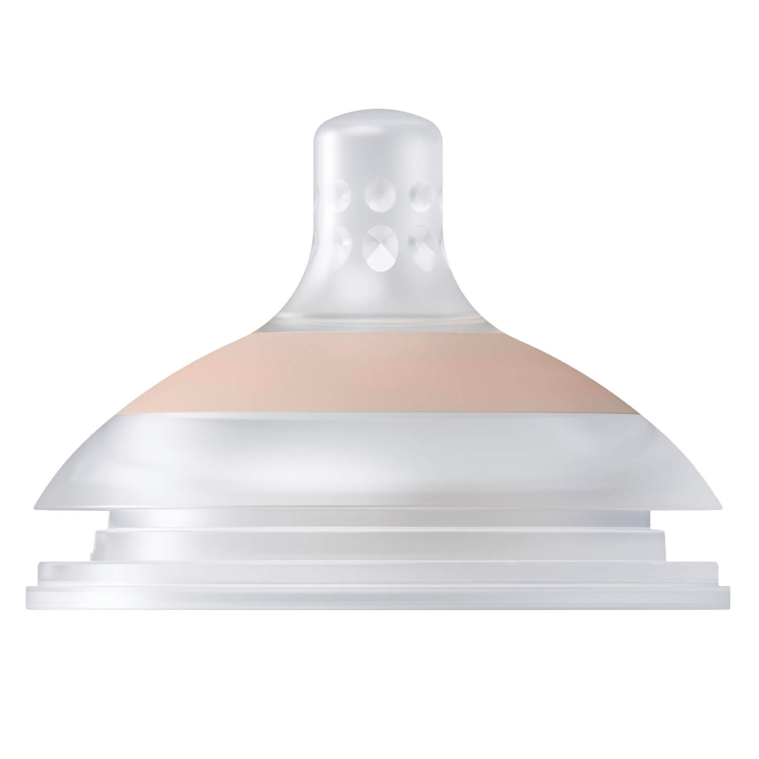 Mammafeel flessenspeen uit de Difrax LOVI Deluxe Babyset Pistachio – zacht siliconen zuiggedeelte voor natuurlijk en comfortabel voeden, inclusief sterilisatiebox.