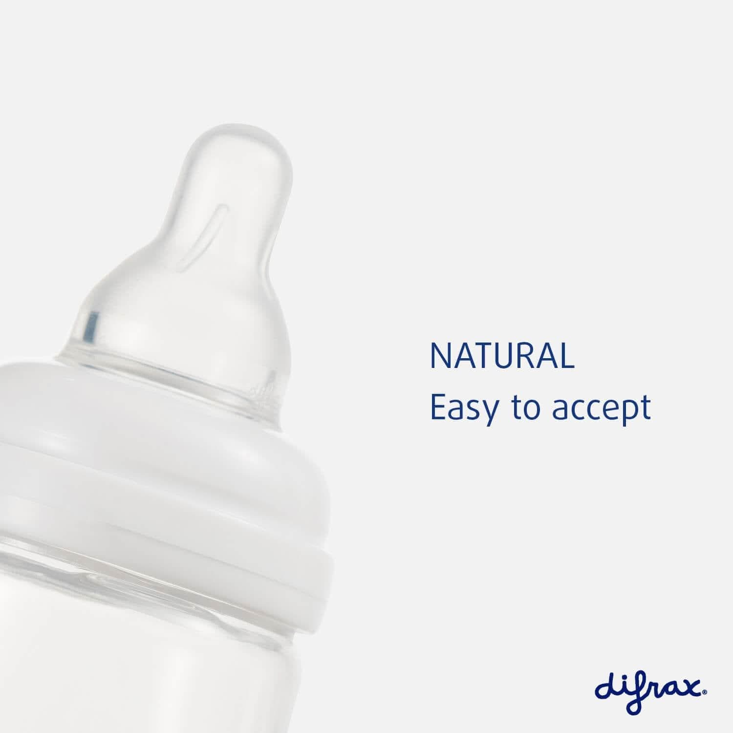 Glazen S-babyfles Natural 250 ml - Difrax