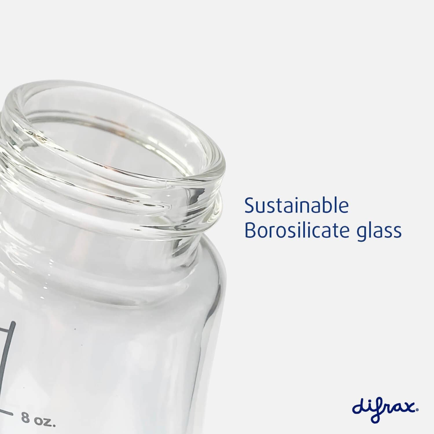 Glazen S-babyfles Natural 250 ml - Difrax