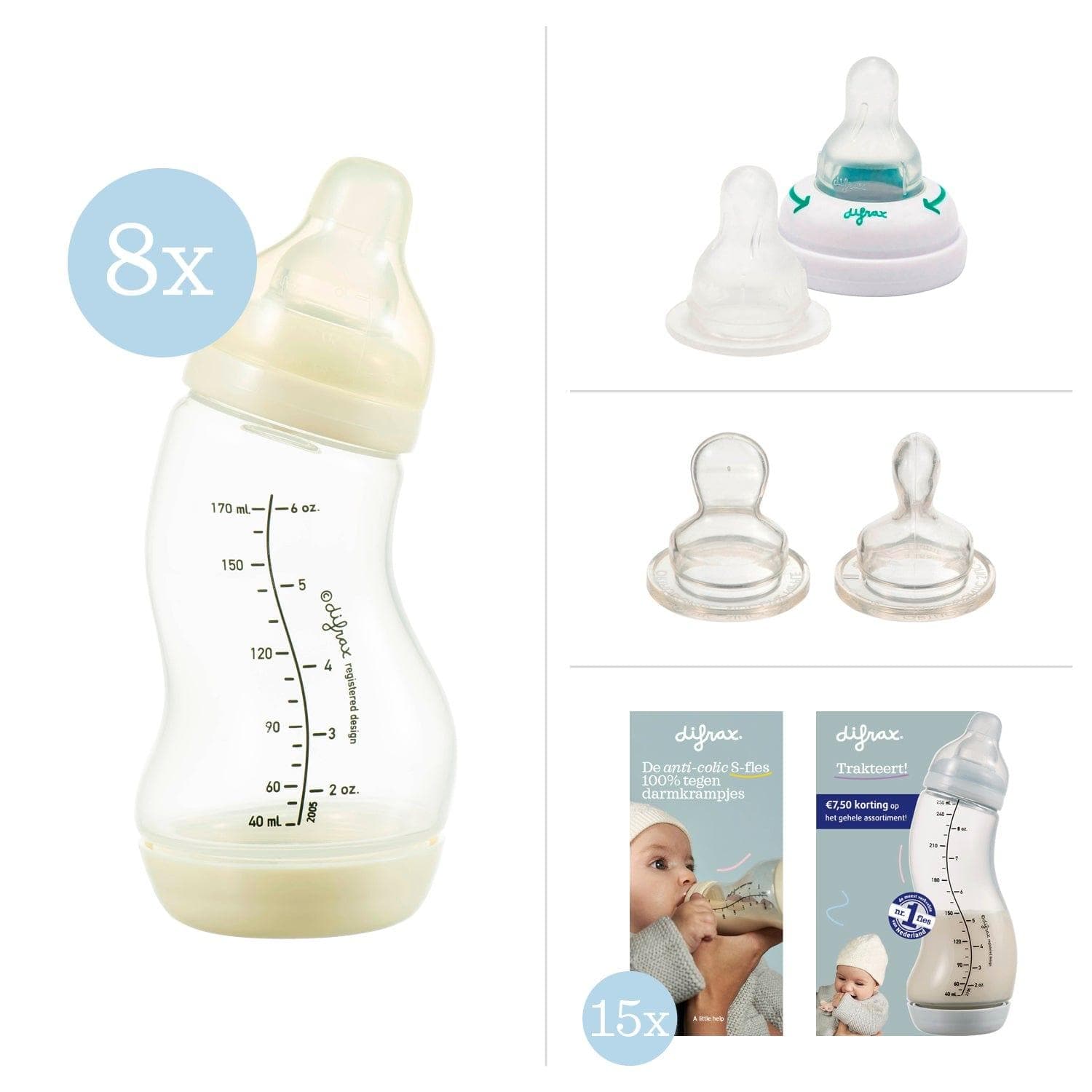 Professiepakket Anti-colic S-Fles - Difrax