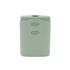 Difrax Pouchholder in mintgroen met ergonomische gripvlakken, verstelbaar systeem voor verschillende knijpzakformaten
