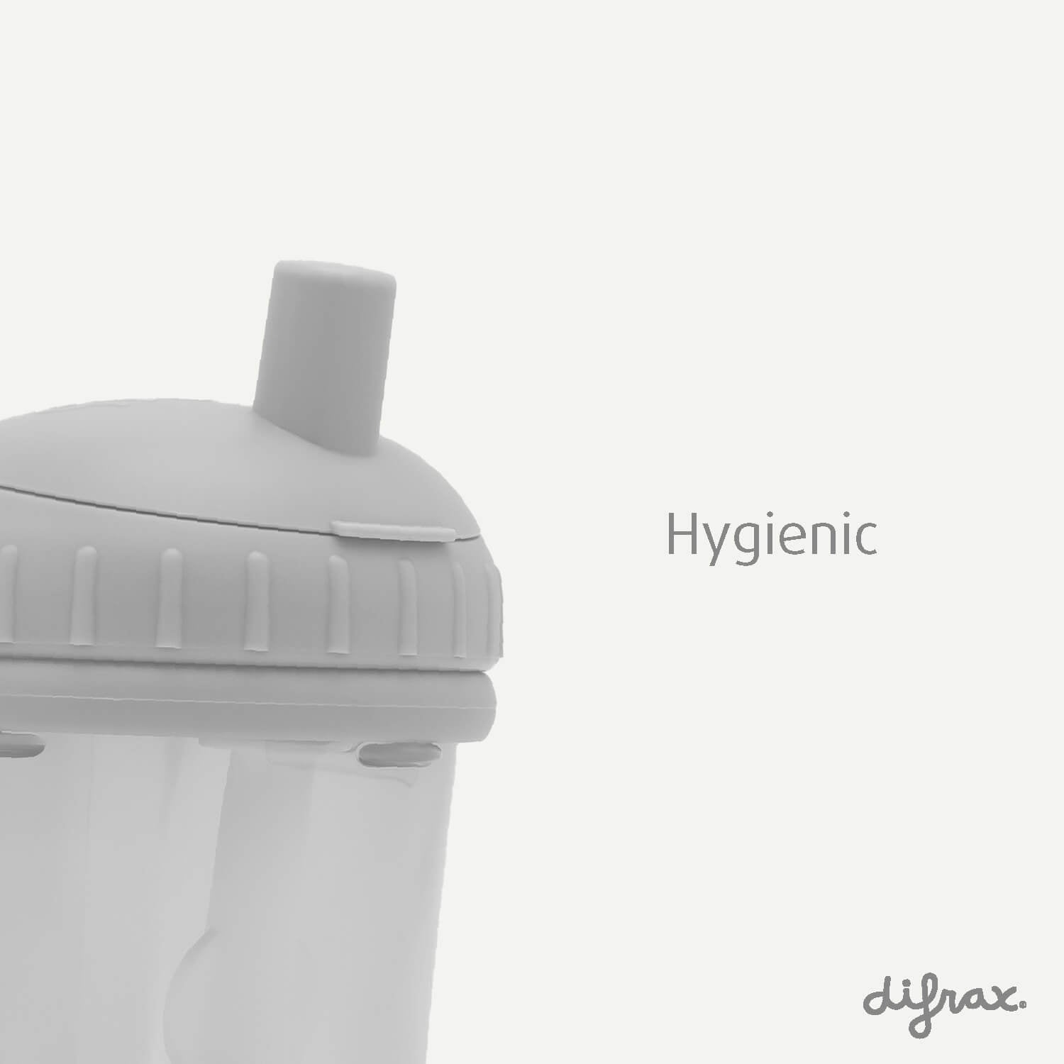Difrax antilek rietjesbeker is hygiënisch door afsluitbare dop