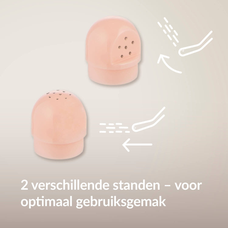 Difrax LOVI opzetstukken in twee standen voor optimaal gebruiksgemak.