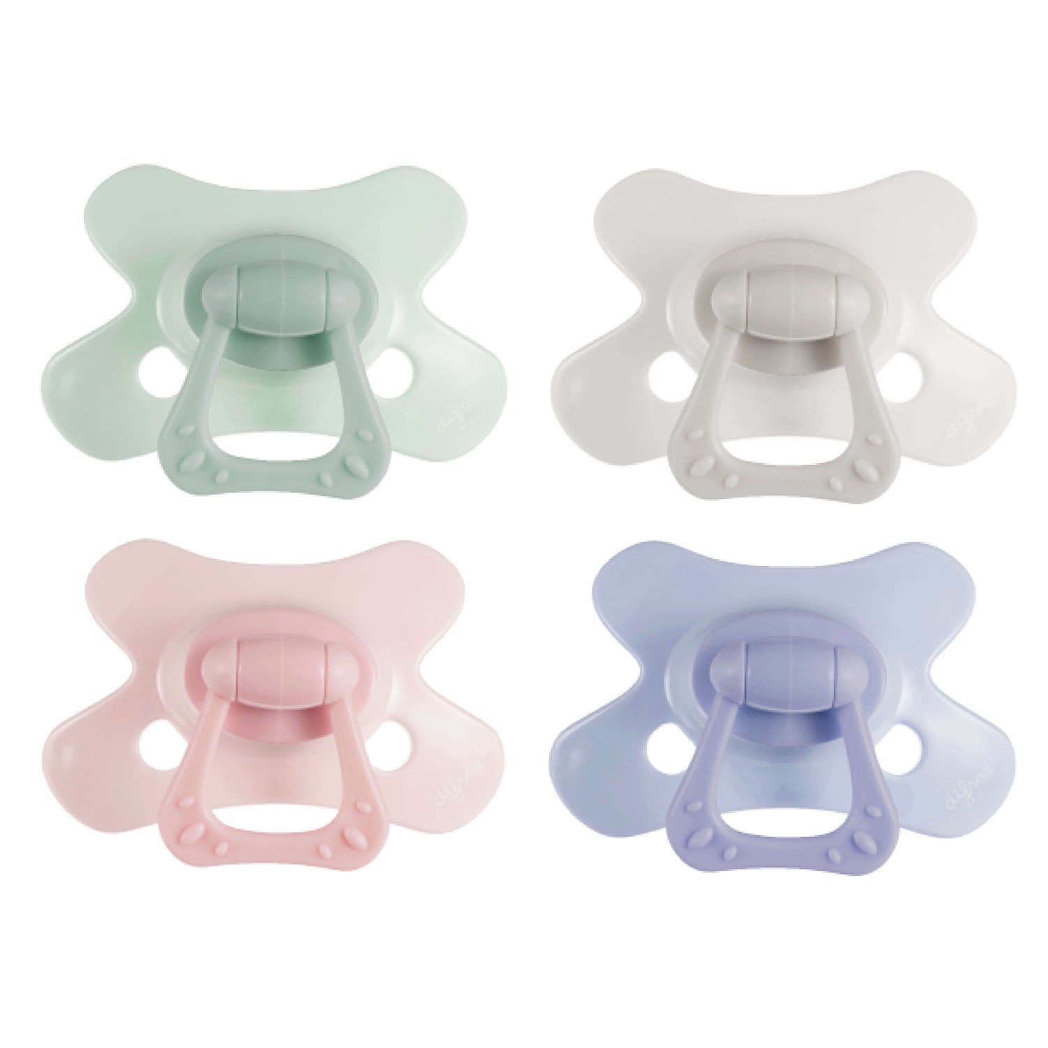 Sucette Dental 18+ mois GEMS - Green|Grey|Pink|Lilac - 4 pièces