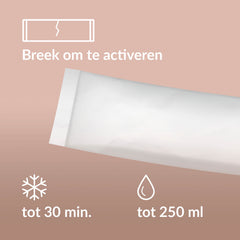 Difrax LOVI zelfkoelend kraamverband met activeringsstrip, verkoelend tot 30 minuten en absorberend tot 250 ml.