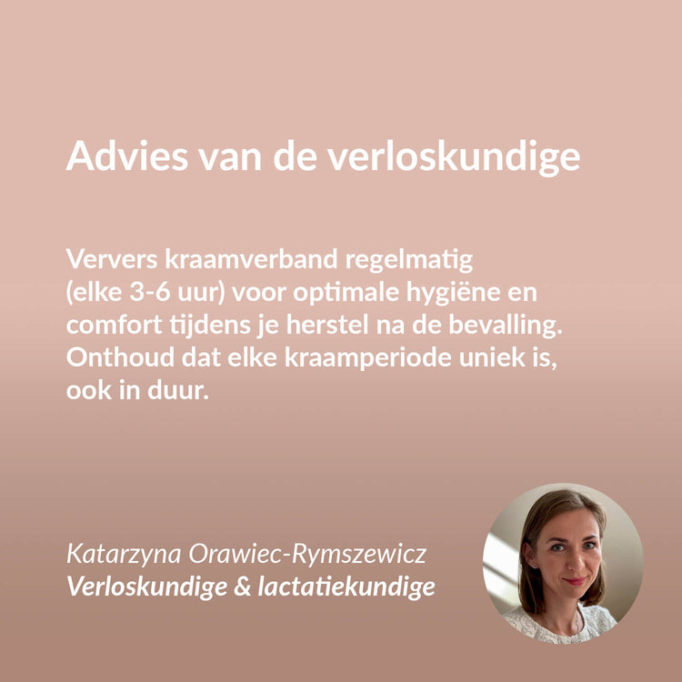 Advies van de verloskundige over kraamverband na de bevalling