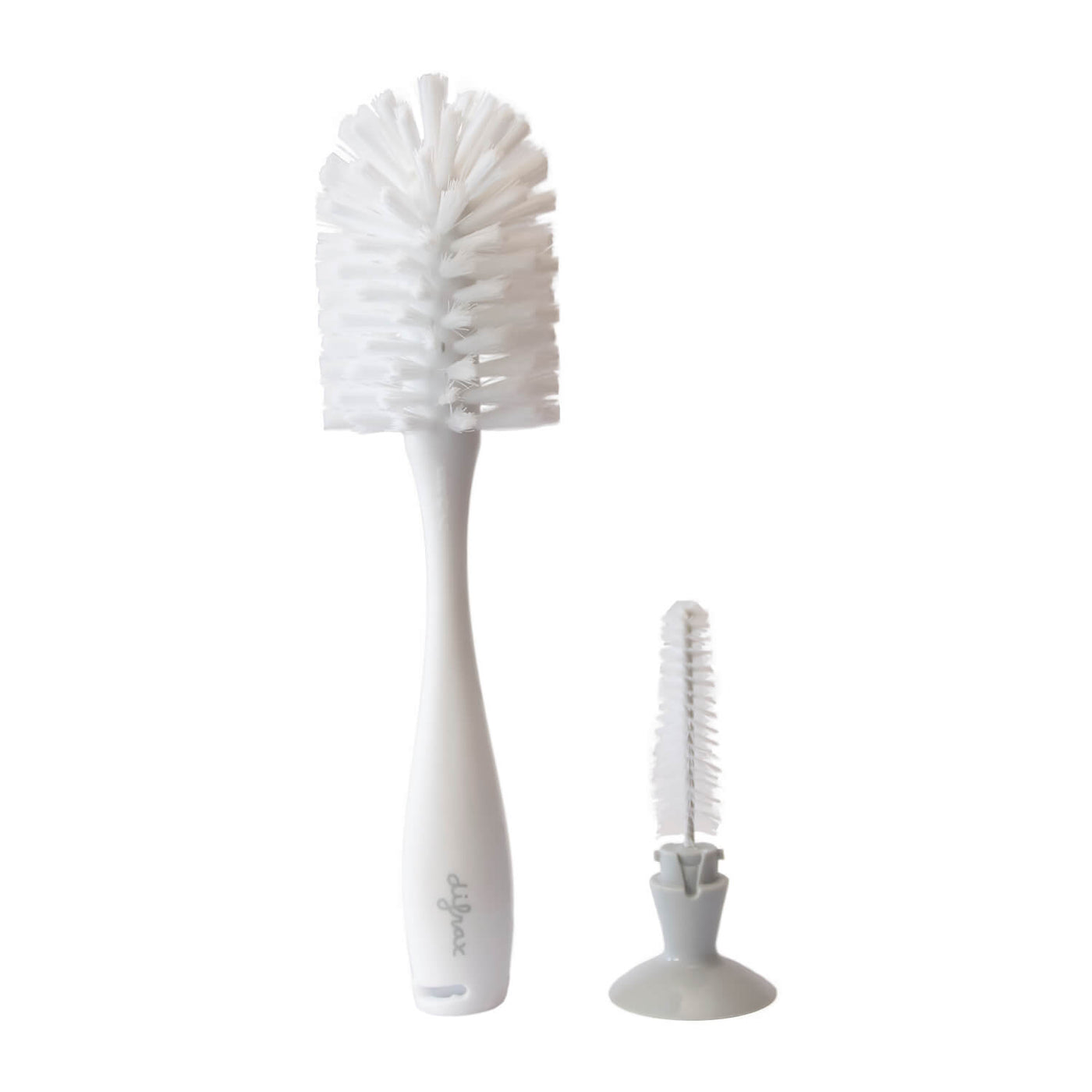 
Difrax flessenborstel set – grote flessenborstel met ergonomische greep en kleine speenborstel met zuignap voor eenvoudige reiniging