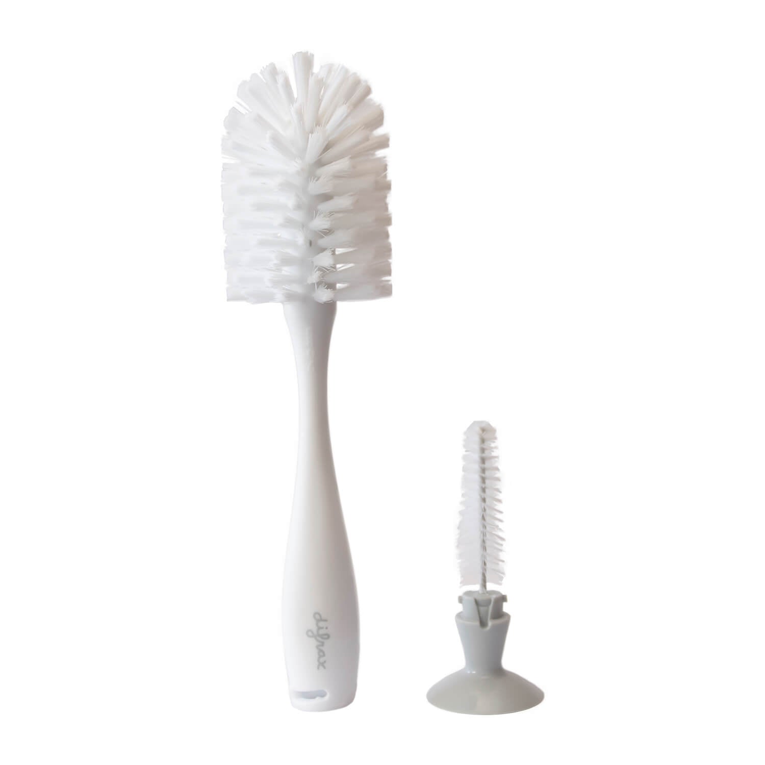 
Difrax flessenborstel set – grote flessenborstel met ergonomische greep en kleine speenborstel met zuignap voor eenvoudige reiniging