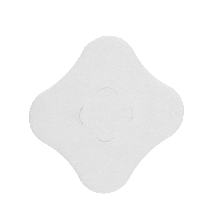 Vrijstaand wit verkoelend tepelkompres (Cooling Patch) met stervormig ontwerp op een witte achtergrond.