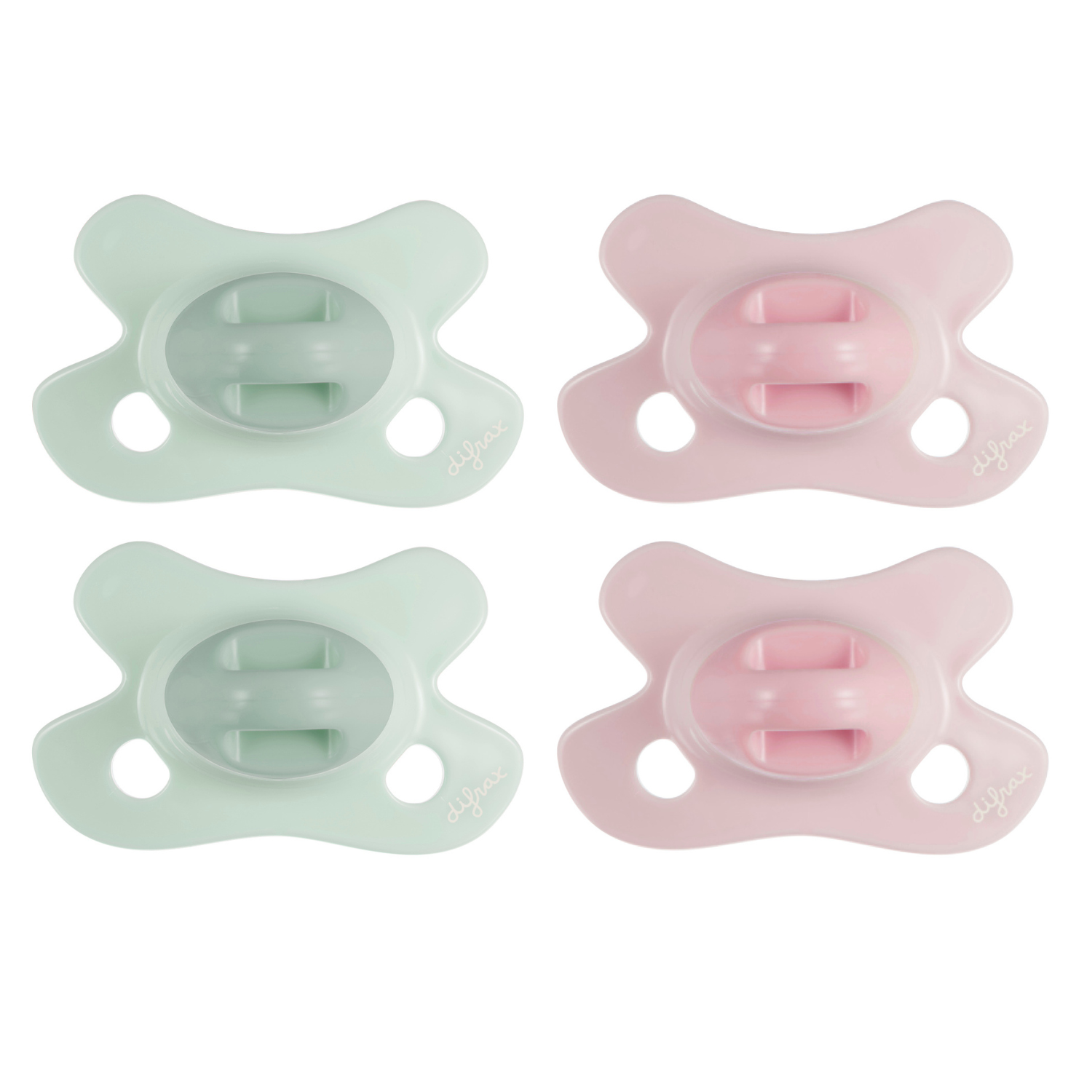 Schnuller Dental Newborn Pure - Green Jade | Pink Opal - 4 Stück