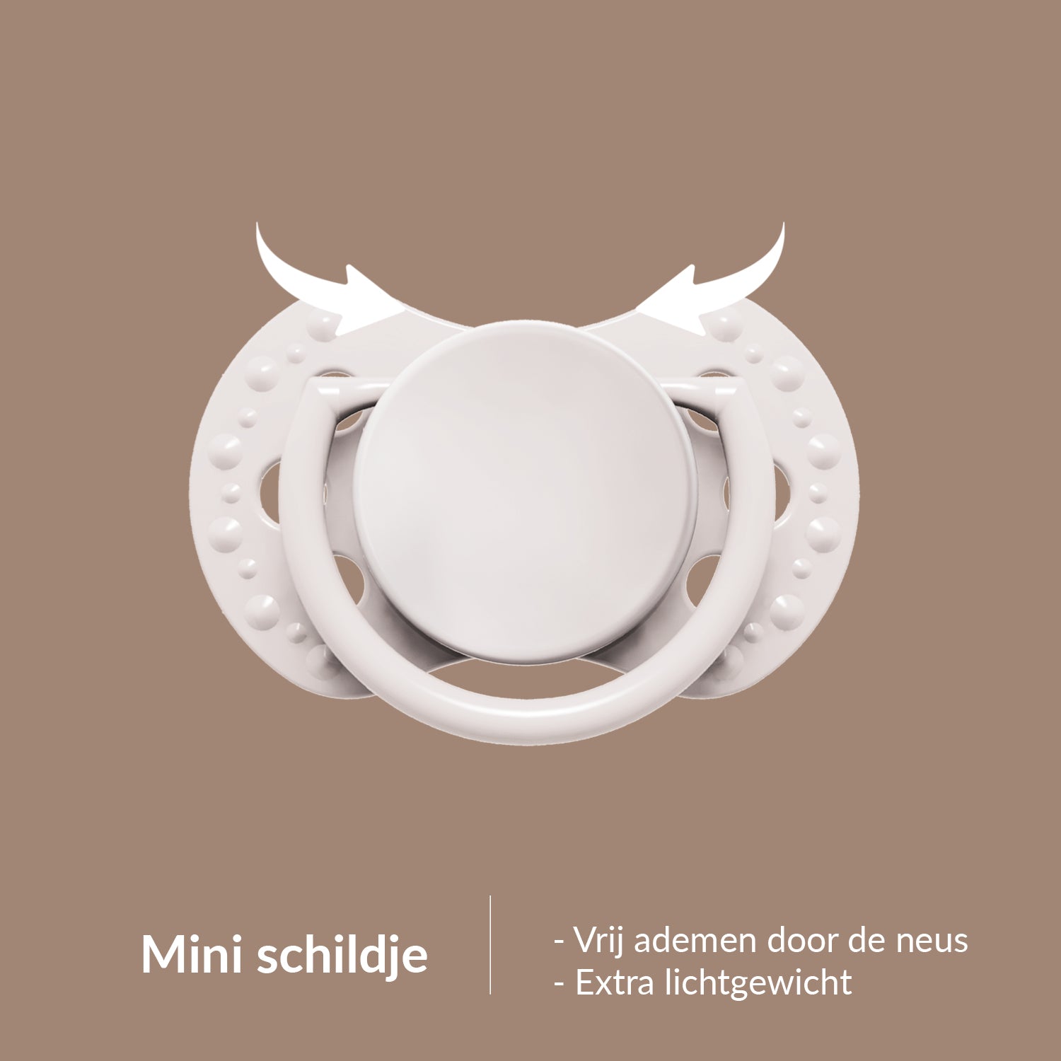 Difrax Night & Day fopspeen met mini schildje - extra lichtgewicht ontwerp voor vrij ademen door de neus, ideaal voor pasgeborenen
