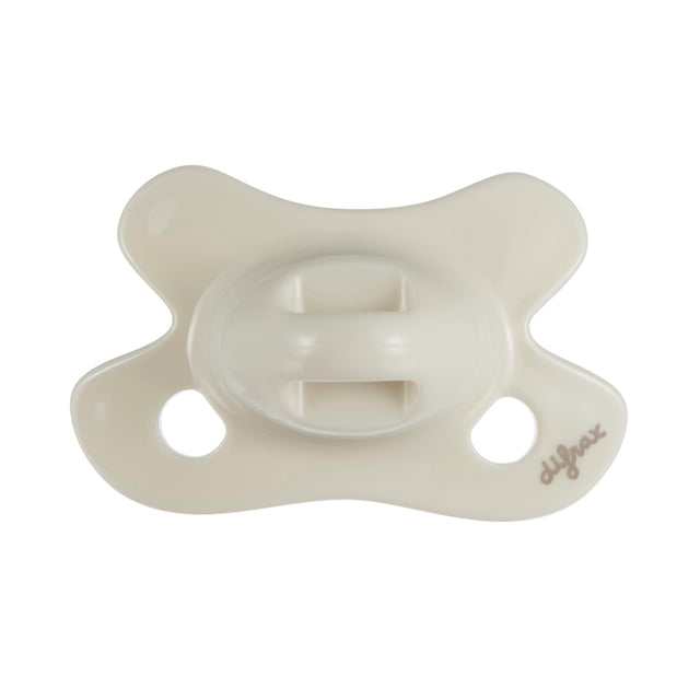 Difrax Natural fopspeen newborn kleur popcorn - vlindervorm schildje met ventilatieopeningen voor pasgeboren baby's