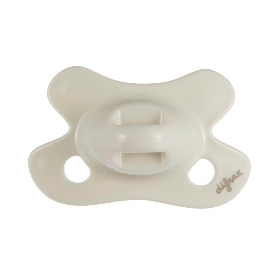 Difrax Natural fopspeen newborn kleur popcorn - vlindervorm schildje met ventilatieopeningen voor pasgeboren baby's