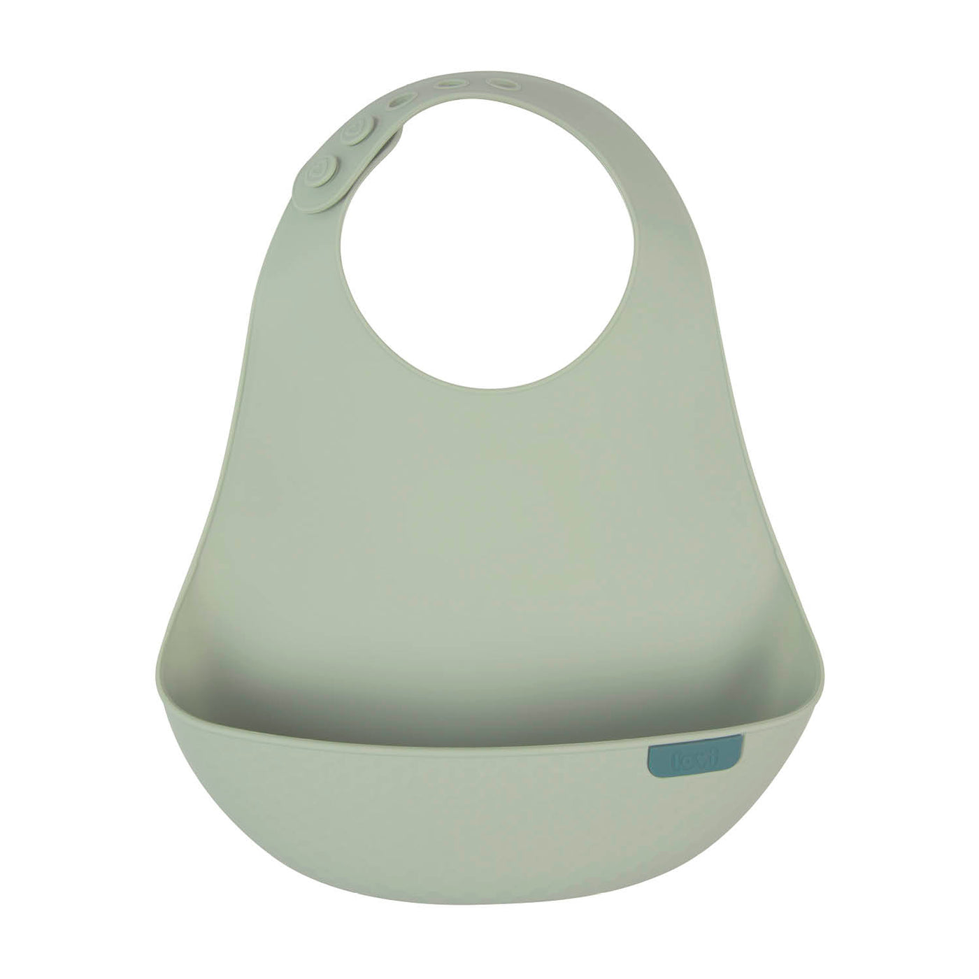 Siliconen slab uit Difrax LOVI Baby Eet- & Drinkset Pistachio – verstelbaar, hygiënisch en comfortabel voor kinderen.