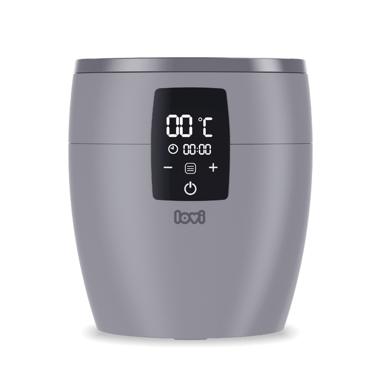 Difrax LOVI flessenwarmer uit de Fles & Warmer Duopack – 6-in-1 apparaat voor het snel, veilig en hygiënisch opwarmen, warmhouden en stomen van babyflessen en voeding.