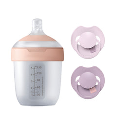 Difrax LOVI Mijn Eerste Babyset met Mammafeel fles 150ml en Prime fopspeen duopack 0-6 maanden in Lilac / Violet, ideaal kraamcadeau voor jonge ouders
