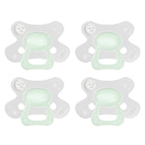 Set van 4 Difrax Natural fopspenen 18+ maanden Glow in the Dark met vlindervormig schildje voor optimale luchttoevoer en huidvriendelijk ontwerp
