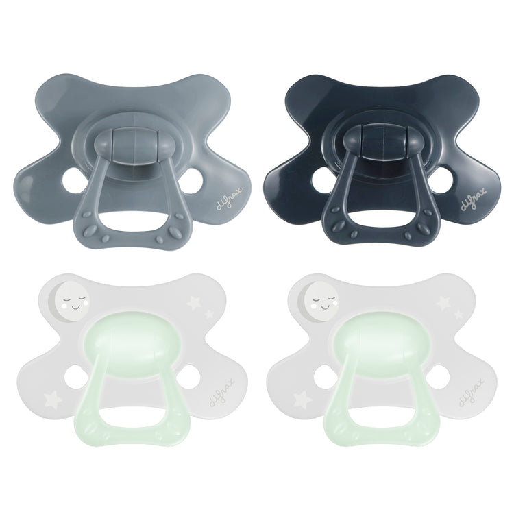 Pacifier Natural 18M+ Pure and Glow - Stone | Blackberry - 4 pcs