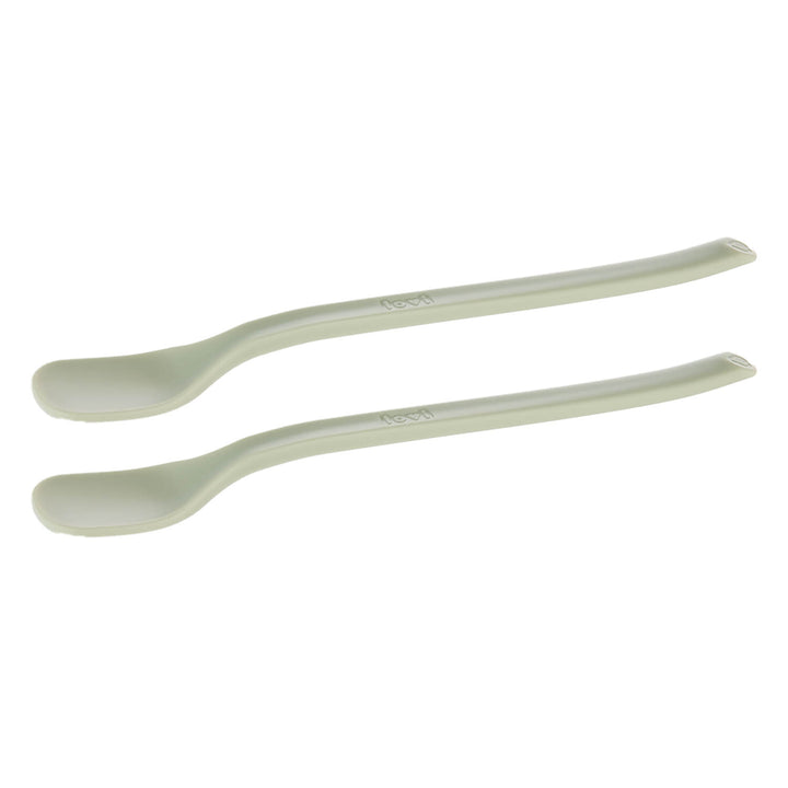 Twee eerste voedingslepels voor baby’s in pistachekleur, set van 2 stuks, zijkant