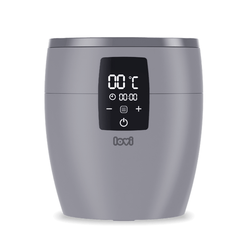 Flessenmwarmer met functionaliteit scherm