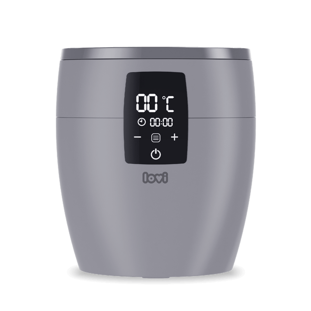 Flessenmwarmer met functionaliteit scherm