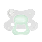 Difrax Glow in the Dark Natural fopspeen 18+ maanden met Maan en sterren printje