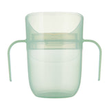 Difrax 360 graden drinkbeker in helder design met afsluitdop, ergonomisch model geschikt voor jonge kinderen vanaf 6 maanden.