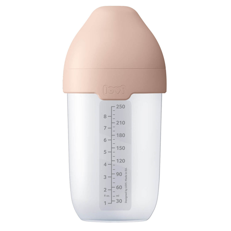 Mammafeel babyfles 250 ml met dop, middelgroot formaat, dynamische speen voor afwisselen tussen borst en fles