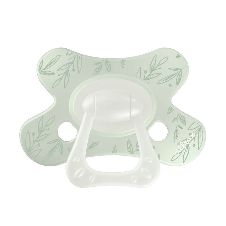 Little Venture natural fopspeen met design Dusty Green Leafs