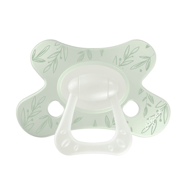 Little Venture natural fopspeen met design Dusty Green Leafs