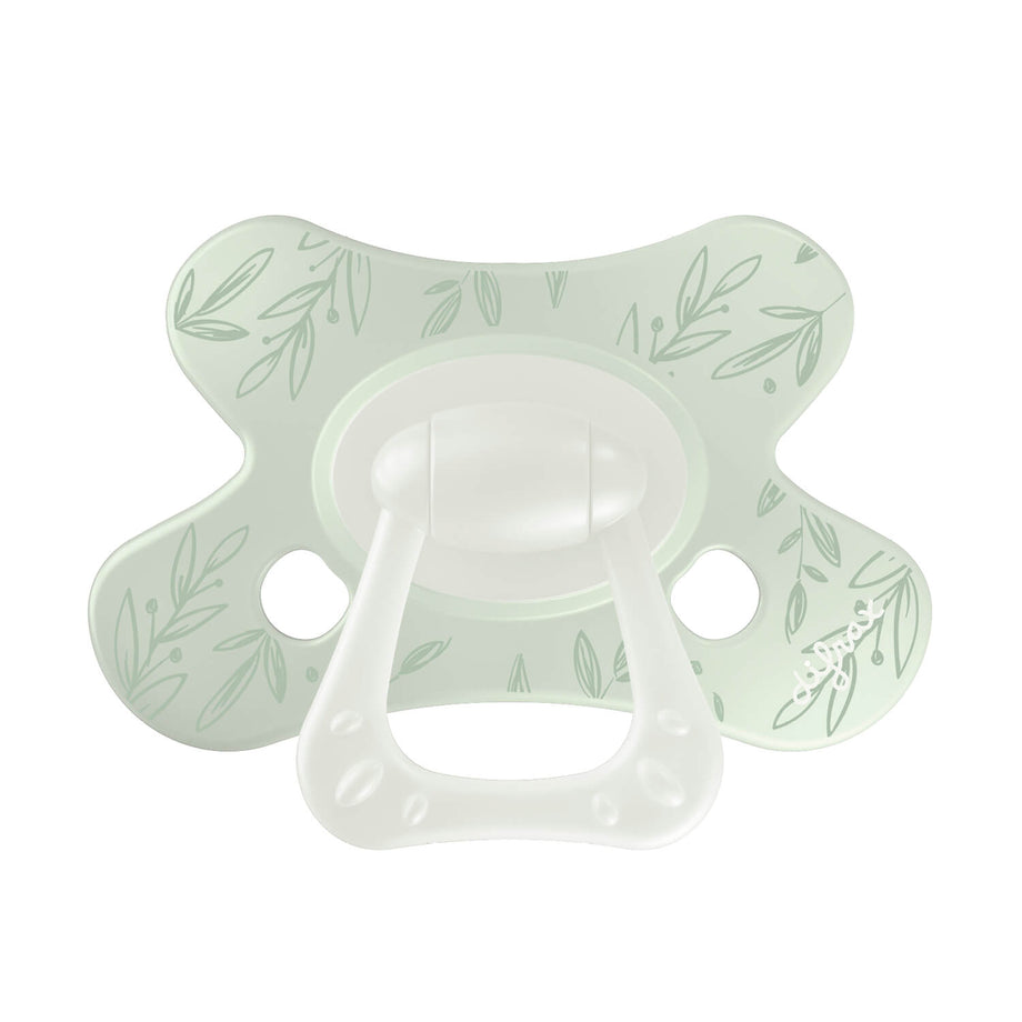 Little Venture natural fopspeen met design Dusty Green Leafs
