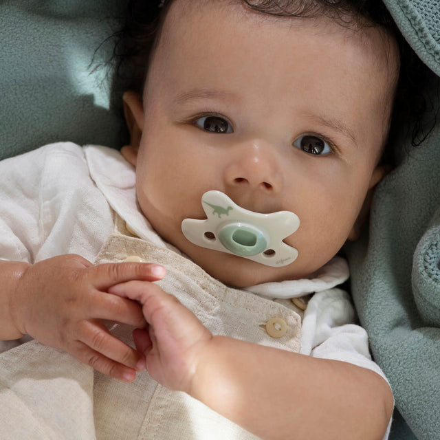 Little Venture Natural fopspeen Little Green Dino met Baby