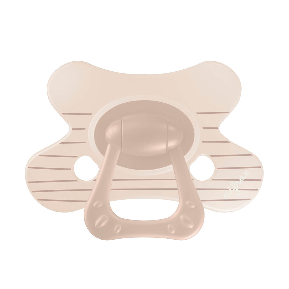 Little Venture natural fopspeen met design Stripy Brown