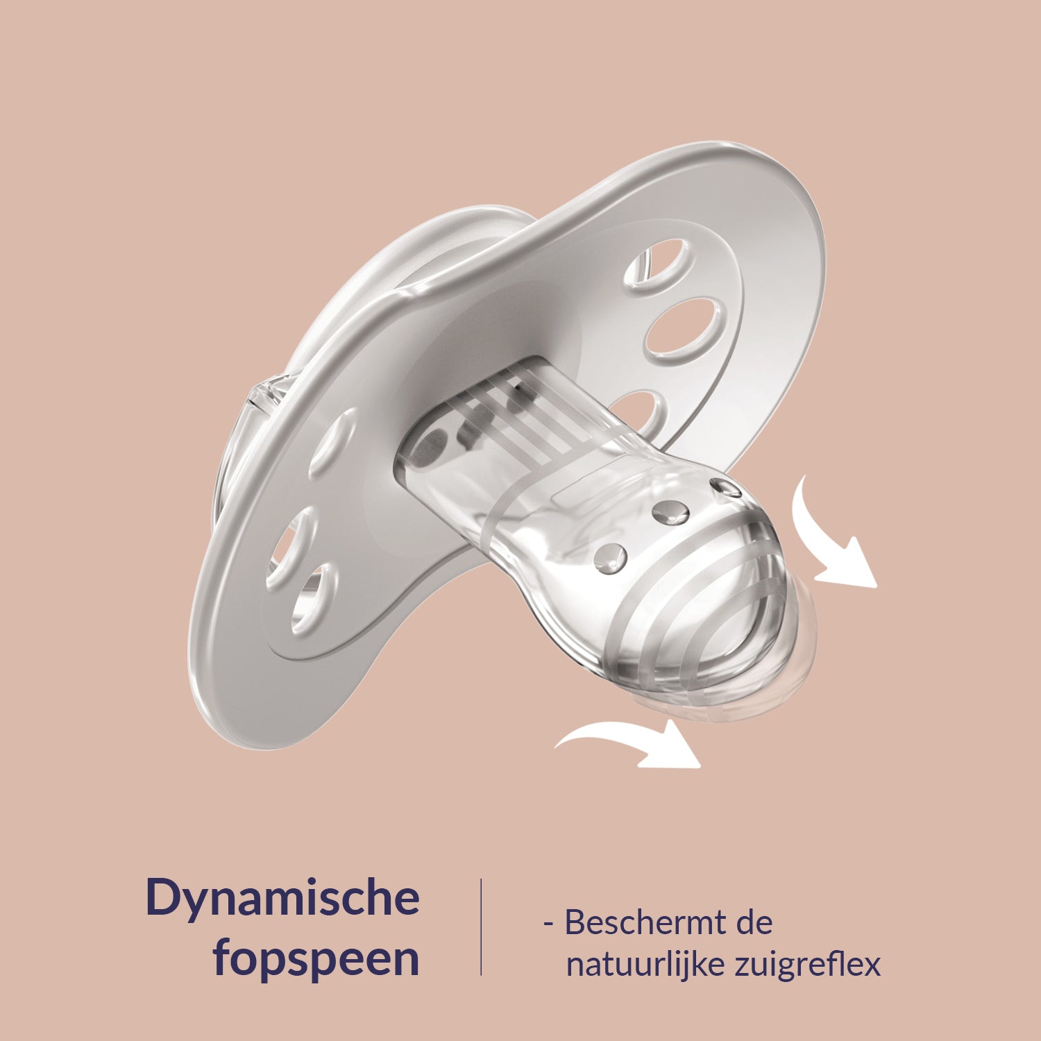 Difrax dynamische fopspeen met flexibel zuiggedeelte - beschermt natuurlijke zuigreflex door mee te bewegen met zuigbeweging baby