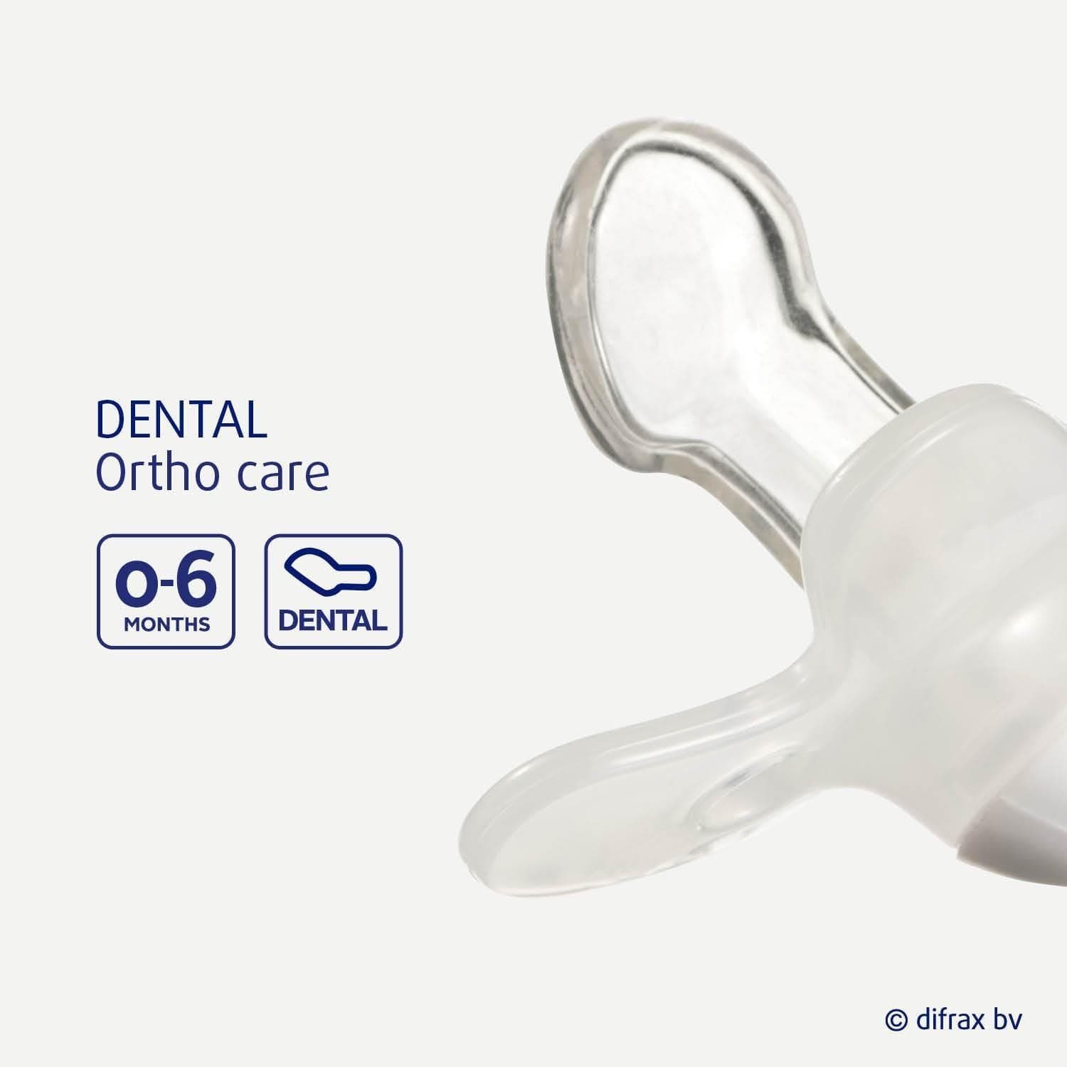 Difrax sucette dental 0-6 m uni/pure rose/blossom