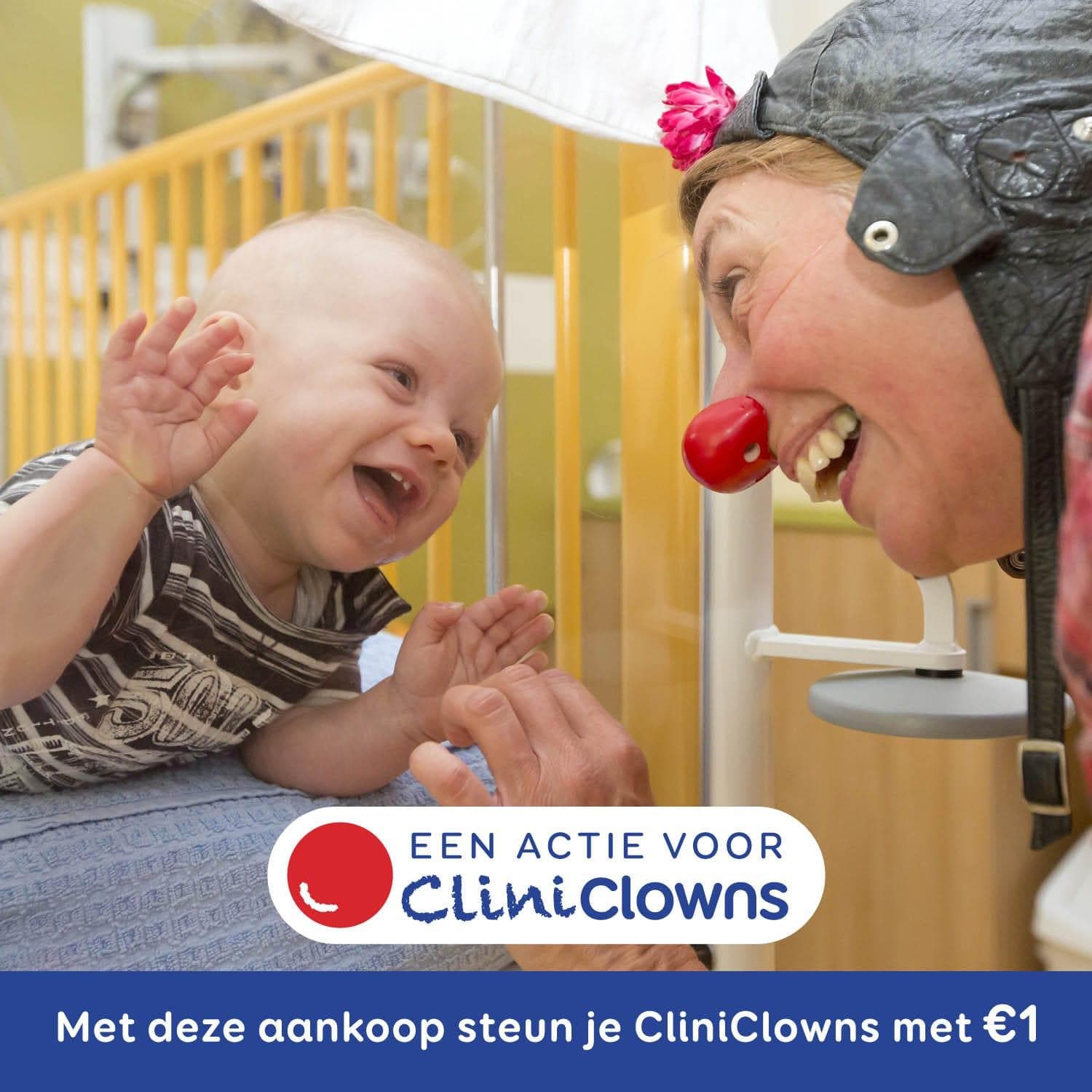 Met deze aankoop steun je CliniClowns met 1 euro